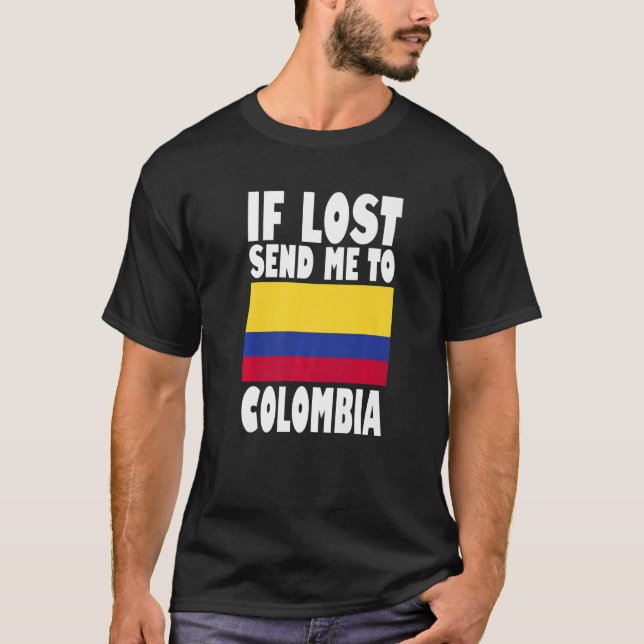 T-shirt Colombie Drapeau design Si perdu envoyez-moi en Co (Devant)