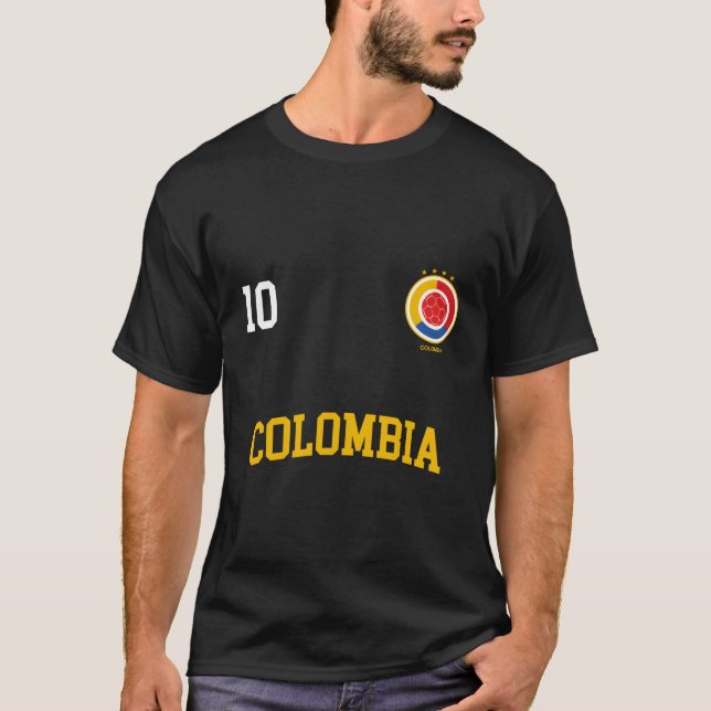 T-shirt Colombie Football No 10 Drapeau colombien Camiseta (Devant)
