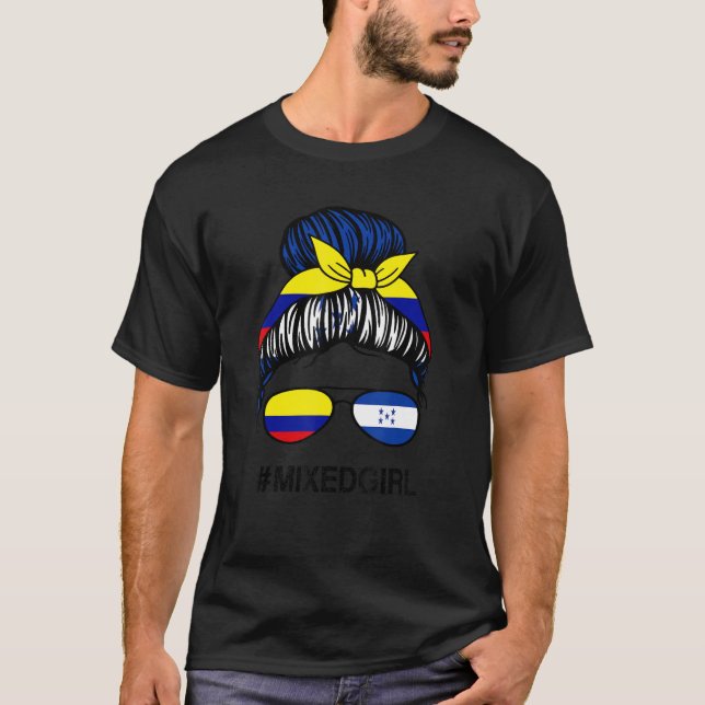 T-shirt Colombie Honduras Drapeau Colombien Honduras Messy (Devant)
