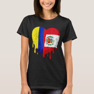 T-shirt Colombie Pérou Drapeau Coeur Citoyen Grown Patriot