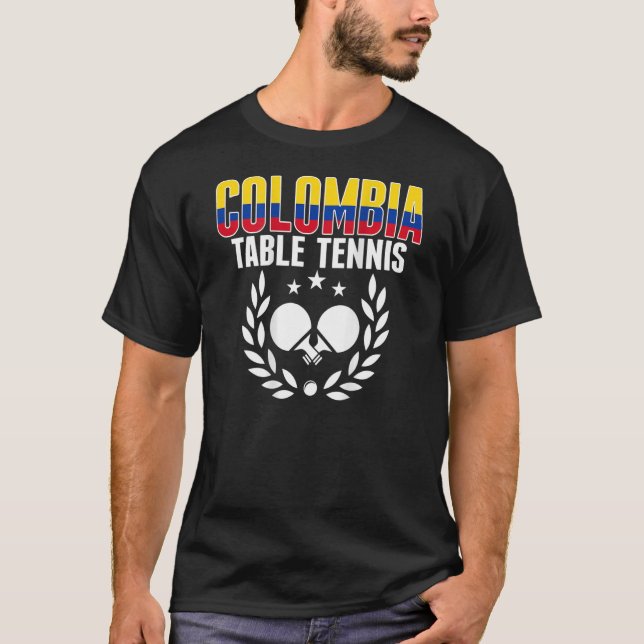T-shirt Colombie Ping Pong Colombien Table Tennis Soutien (Devant)
