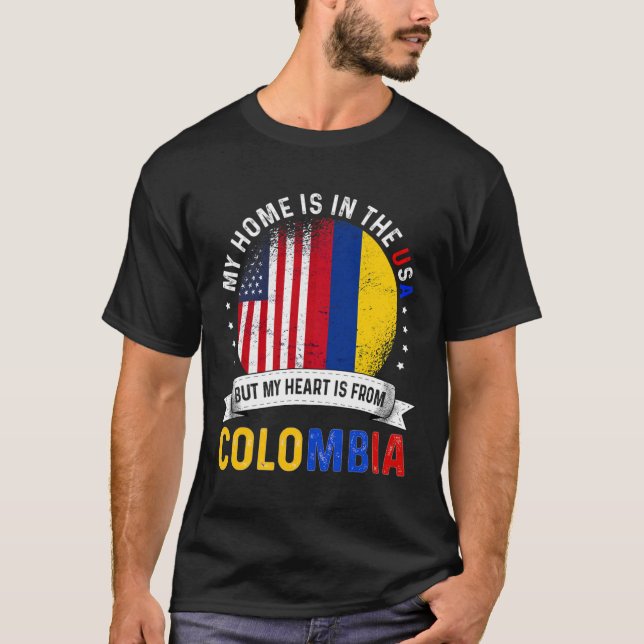 T-shirt Colombien American Patriot Heart vient de Colombie (Devant)