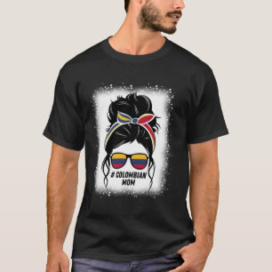 T-shirt Colombienne Maman Messy Bun Colombia Pride Patriot