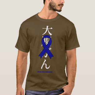 T-shirt Colon Cancer Awareness Blue Ribbon Japonais Cadeau