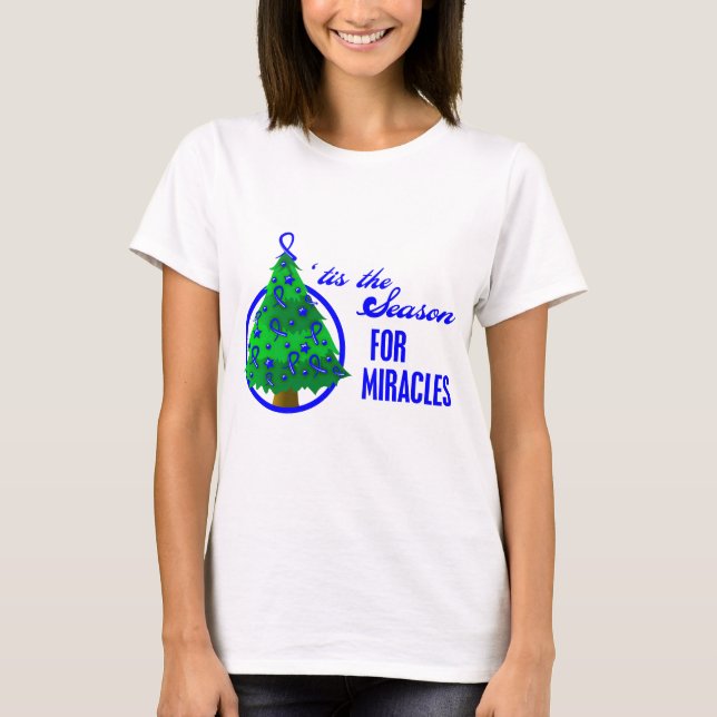 T-shirt Colon Cancer Miracles de Noël (Devant)