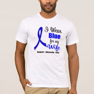 T-shirt Colon Cancer Ribbon Pour Ma Femme
