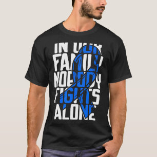 T-shirt Colon Cancer Support Famille Bleu Colon Cancer