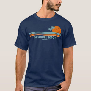 T-shirt Colonial Beach Virginia Sun Palm Trees