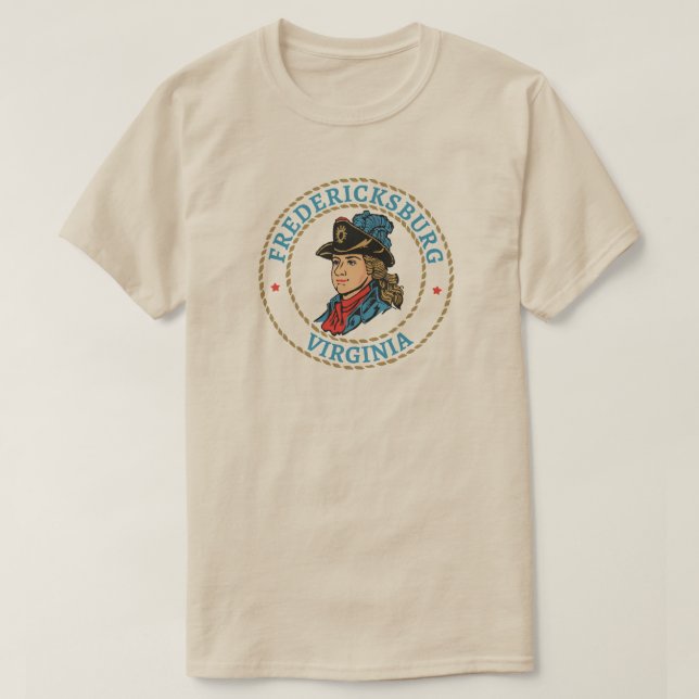 T-shirt Colonial de Fredericksburg en Virginie (Design devant)