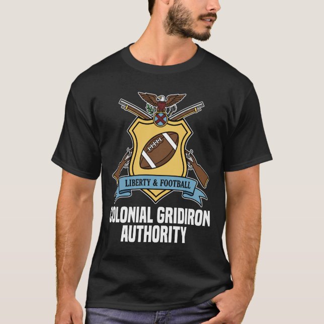 T-SHIRT COLONIAL GRIDIRON AUTHORITY - NEW ENGLAND FOOTBALL (Devant)