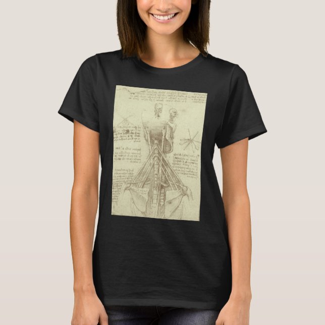 T-shirt Colonne de colonne vertébrale de l'anatomie humain (Devant)