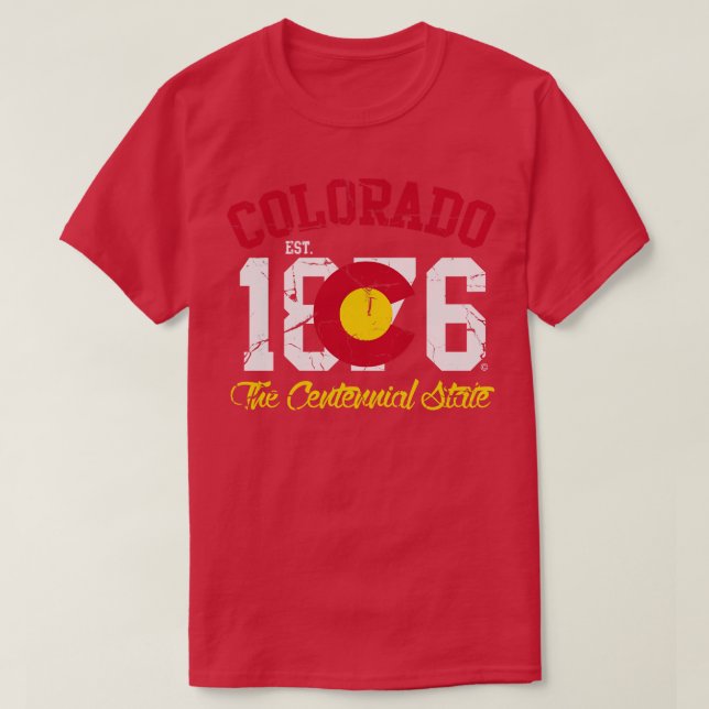 T-shirt Colorado 1876 L'État du Centenaire (Design devant)
