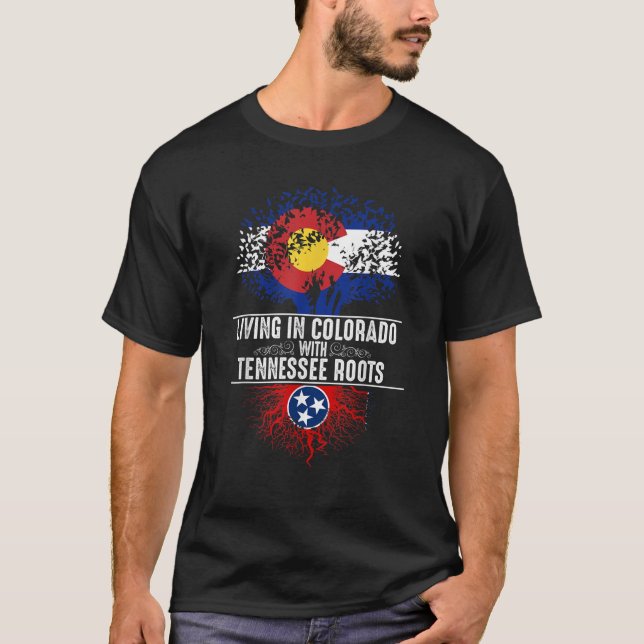 T-shirt Colorado Accueil Tennessee Roots State Tree Drapea (Devant)