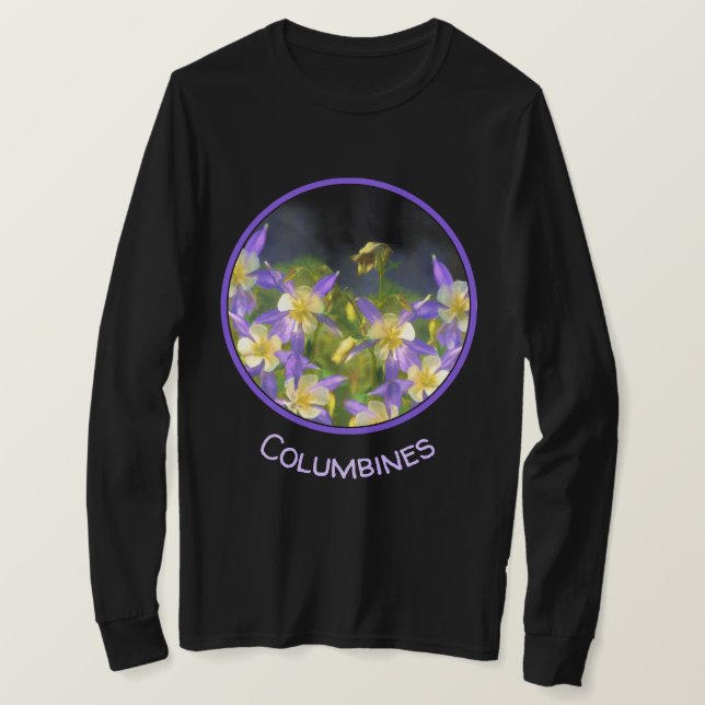 T-shirt Colorado Blue Columbine Peinture - Art original (Design devant)