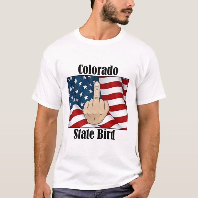 T-shirt Colorado drapeau d'état de l'oiseau (Devant)