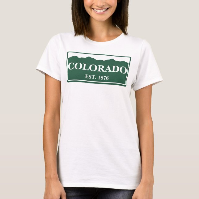 T-shirt COLORADO - EST. 1876 Plaque de licence (Devant)