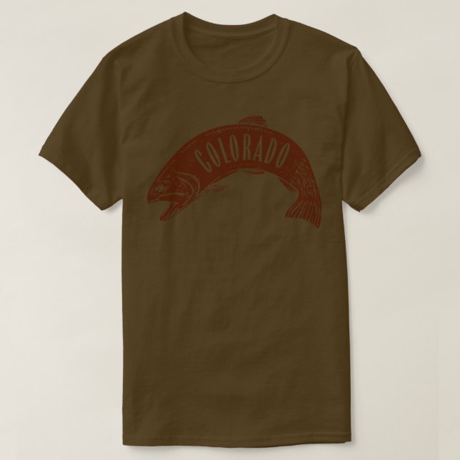 T-shirt Colorado Fish Wordmark Brown (Design devant)
