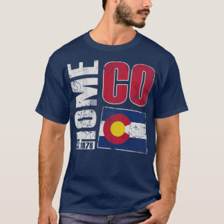 T-shirt Colorado Home CO 1876 Drapeau d'Etat