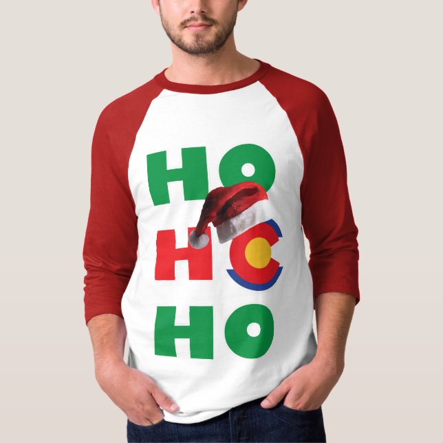 T-shirt Colorado Noël Santa Hat Ho Ho Ho (Devant)