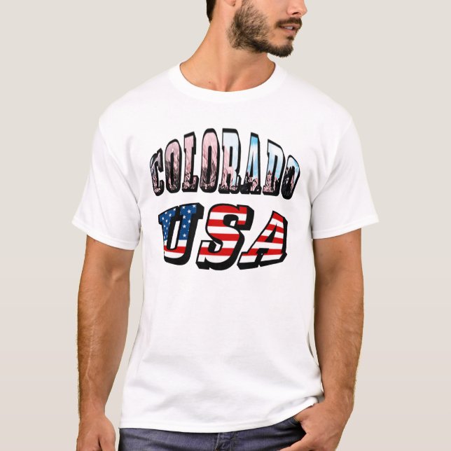 T-shirt Colorado Picture et USA Text (Devant)