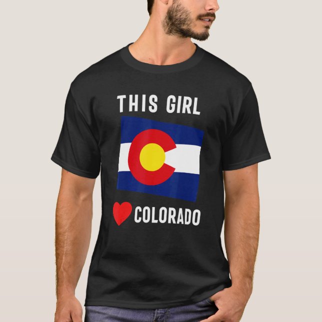 T-shirt Colorado State Denver Flag Souvenir Mountain Vinta (Devant)