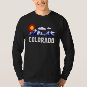 T-shirt Colorado State Denver Map Drapeau Co Souvenir Moun