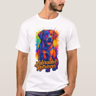 T-shirt Colorant Pop Art Labrador Retriever - Chien vibran