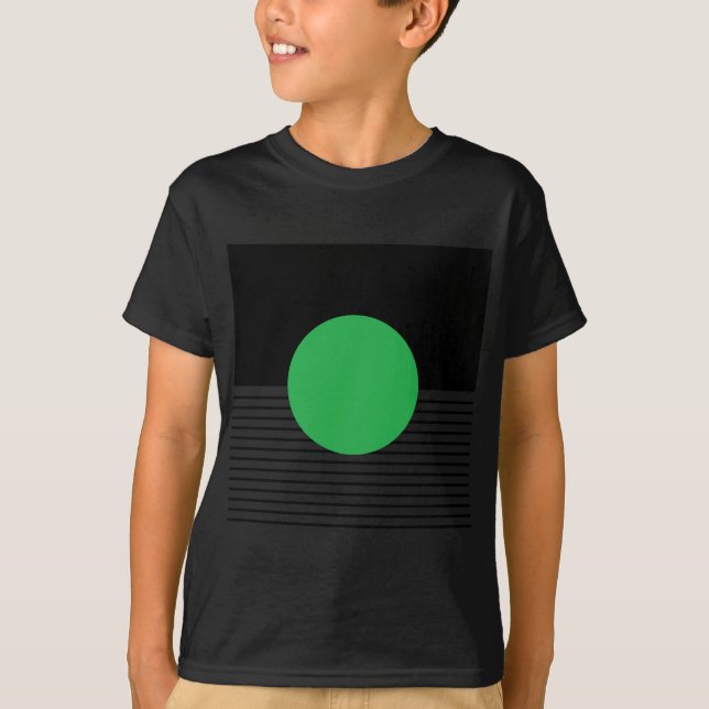 T-shirt Colorbloc noir blanc et cercle vert (Devant)