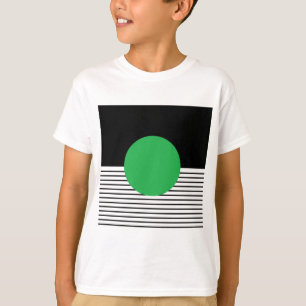 T-shirt Colorbloc noir blanc et cercle vert