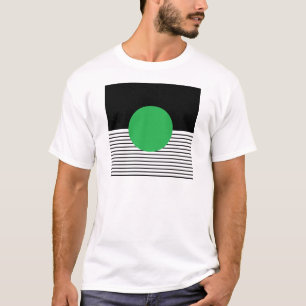 T-shirt Colorbloc noir blanc et cercle vert