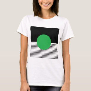 T-shirt Colorbloc noir blanc et cercle vert