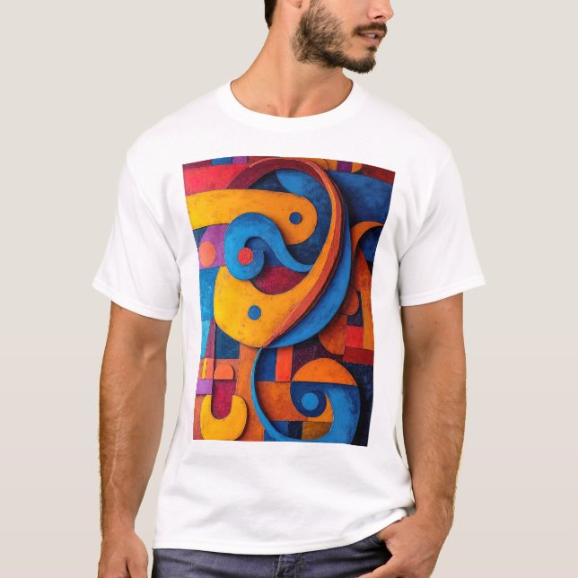 T-shirt Colorcube 5 Cubisme coloré (Devant)