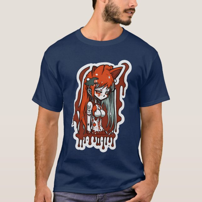 T-shirt colordrops fille anime rétro (Devant)