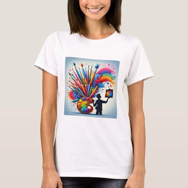 T-shirt coloré arc-en-ciel (Devant)