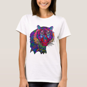 T-shirt coloré au motif de tigre