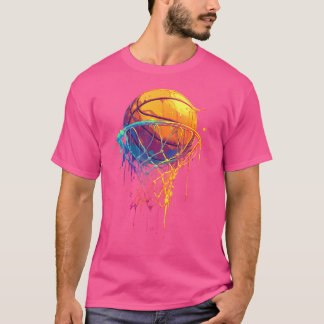 T-shirt Coloré Basketball Tie Tee Couleur Splash Basketbal