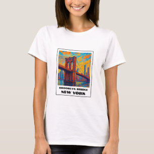 T-shirt Coloré Brooklyn Bridge NYC Voyage