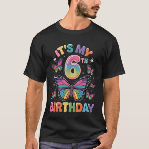 T-shirt Coloré C'est Mon 6ème Anniversaire Papillon Cadeau