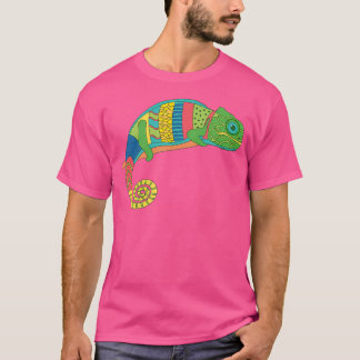T-shirt Coloré Chameleon Lizard