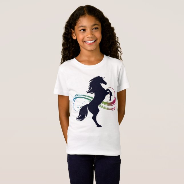 T-Shirt Coloré Cheval Elevage Girls (Devant entier)