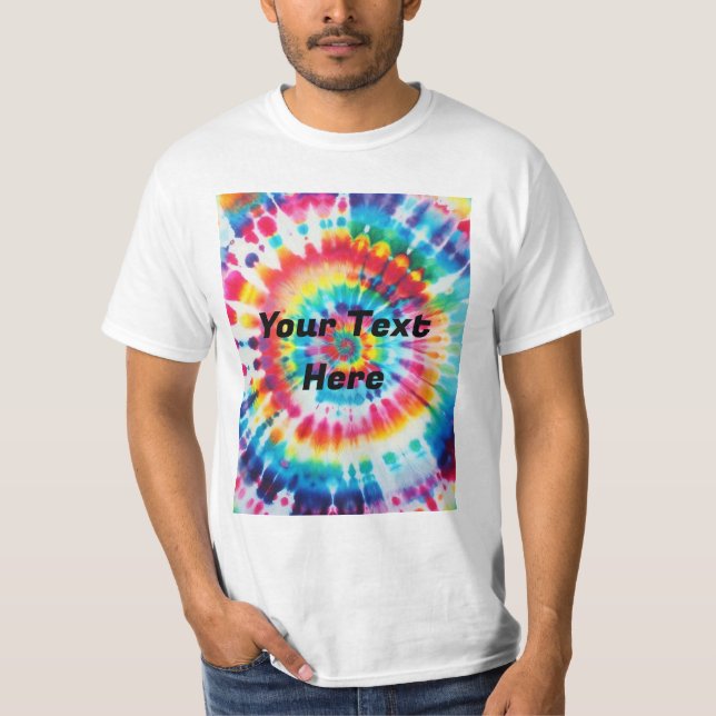 T-shirt Coloré cravate Ajoutez Votre Texte (Devant)