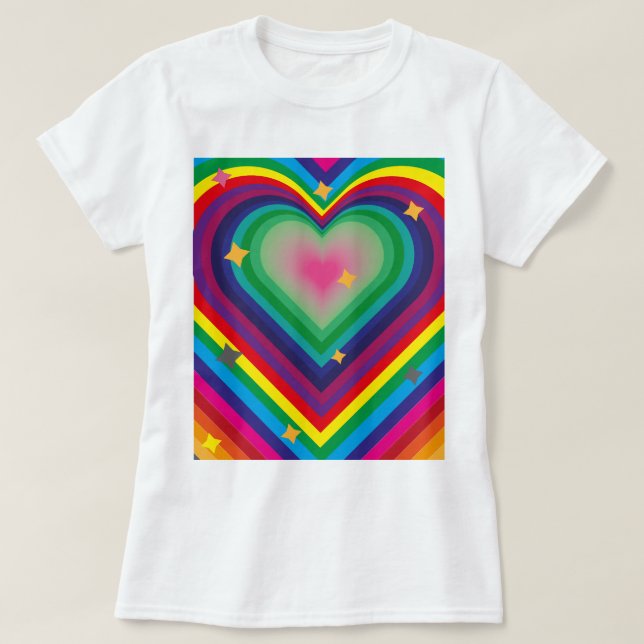 T-Shirt Coloré d'Amour pour Femmes (Design devant)