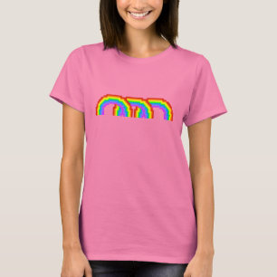 T-shirt coloré d'arc-en-ciel d'art de pixel pour