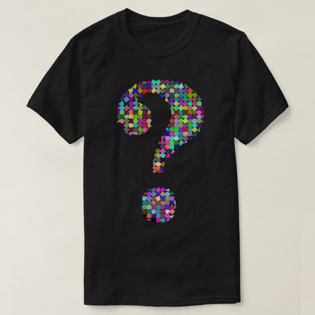 T-shirt coloré de point d'interrogation (Design devant)