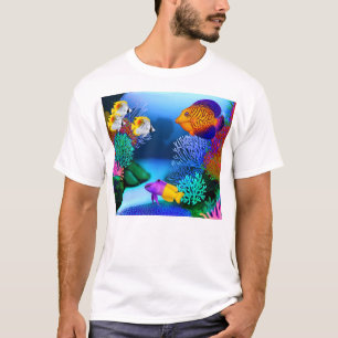 T-shirt coloré de poissons d'aquarium de récif