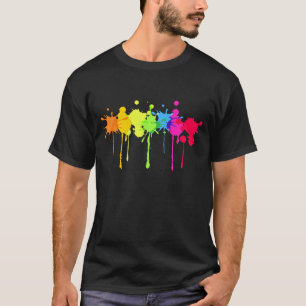 T-shirt coloré d'éclaboussure de peinture