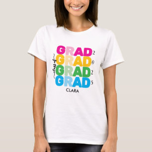 T-shirt Coloré et customisé Nom et Année Grad
