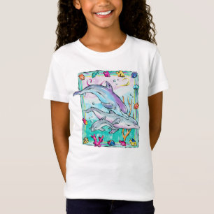 T-shirt coloré et lunatique de dauphins