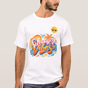 T-Shirt Coloré Été Vibes – Fun Plage & Vacances