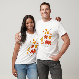 T-shirt Coloré Feuille d'érable d'automne